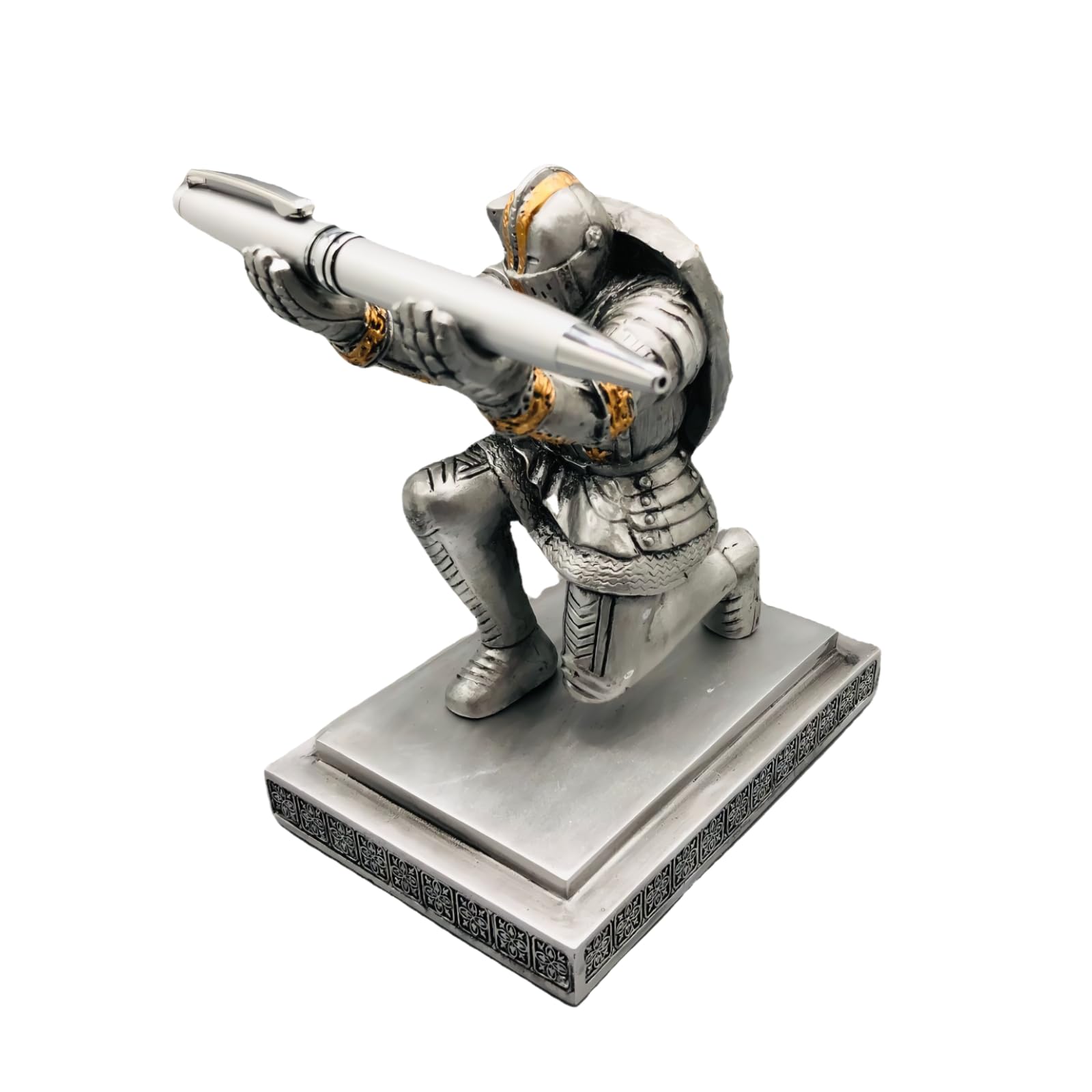 Amazon.co.jp: Wanwanzi Knightペンホルダー 剣付き ひざまずく騎士